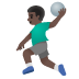 🤾🏿‍♂️ man playing handball: dark skin tone display on Google